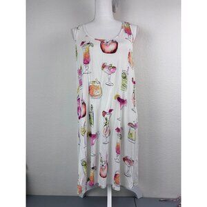 Soma cool nights women's large ivory cocktail nightgown sleep‎ shirt loungewear